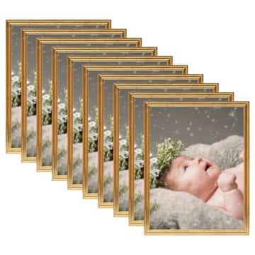Vidaxl Foto okvirji 10 kosov namizni zlati 10x15 cm MDF