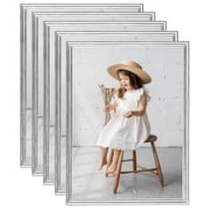 Vidaxl Foto okvirji 5 kosi namizni srebrni 20x25 cm MDF