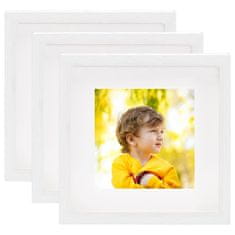 Vidaxl 3D foto okvirji 3 kosi beli 28x28 cm za 20x20 cm slike