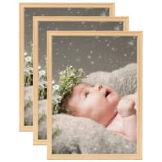 Vidaxl Foto okvirji 3 kosi namizni svetel hrast 13x18 cm