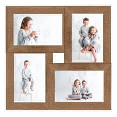 Vidaxl Foto okvir za 4x(10x15 cm) fotografije svetlo rjav MDF