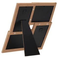 Vidaxl Foto okvir za 4x(10x15 cm) fotografije svetlo rjav MDF
