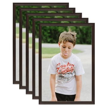 Vidaxl Foto okvirji 5 kosov namizni črni 18x24 cm MDF