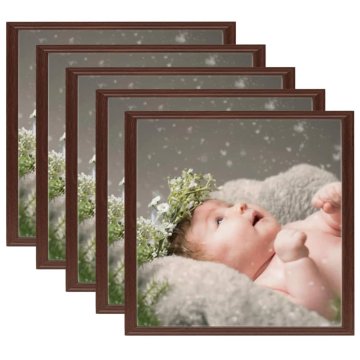 Vidaxl Foto okvirji 5 kosov namizni temno rdeči 20x20 cm