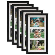 Vidaxl 3D foto okvirji 5 kosov črni 18x35 cm za 3x(10x15 cm) slike