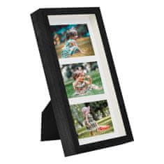 Vidaxl 3D foto okvirji 5 kosov črni 18x35 cm za 3x(10x15 cm) slike