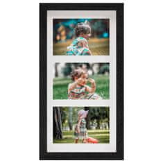 Vidaxl 3D foto okvirji 5 kosov črni 18x35 cm za 3x(10x15 cm) slike