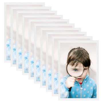 Vidaxl Foto okvirji 10 kosov namizni beli 10x15 cm MDF