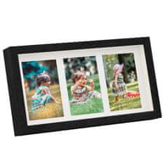 Vidaxl 3D foto okvirji 5 kosov črni 18x35 cm za 3x(10x15 cm) slike