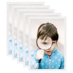 Vidaxl Foto okvirji 5 kosov namizni beli 18x24 cm MDF