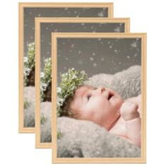 Vidaxl Foto okvirji 3 kosi stenski/namizni svetel hrast 10x15 cm