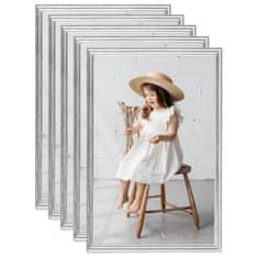 Vidaxl Foto okvirji 5 kosi namizni srebrni 28x35 cm MDF