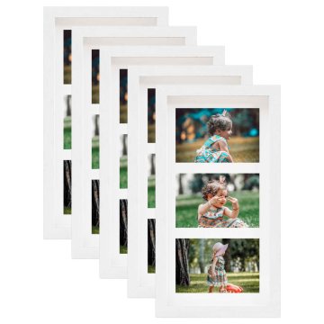 Vidaxl 3D foto okvirji 5 kosov beli 18x35 cm za 3x(10x15 cm) slike