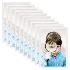 Vidaxl Foto okvirji 10 kosov namizni beli 15x21 cm MDF