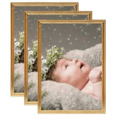 Vidaxl Foto okvirji 3 kosi namiznii zlati 18x24 cm MDF