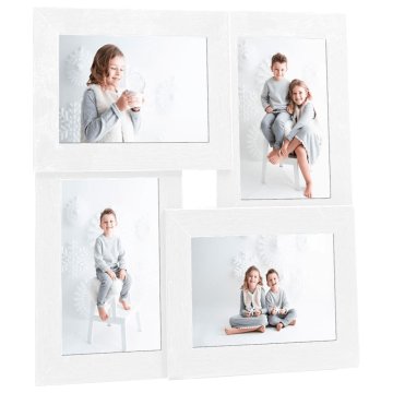 Vidaxl Foto okvir za 4x(13x18 cm) fotografije bel MDF