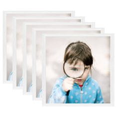 Vidaxl Foto okvirji 5 kosi namizni beli 20x20 cm MDF