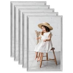 Vidaxl Foto okvirji 5 kosov namizni srebrni 10x15 cm MDF