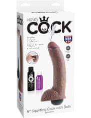 King Cock Squirting dildo, 9", rjav