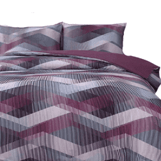 Issimo Posteljnina iz bombažnega satena HELIX PURPLE 200x220/4*50x70