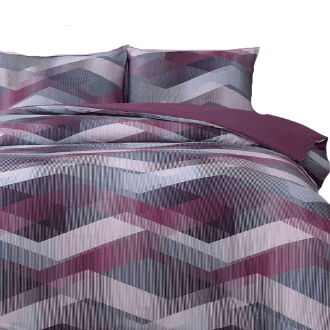 Issimo Posteljnina iz bombažnega satena HELIX PURPLE 200x220/4*50x70