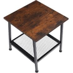 tectake Pomožna mizica Bedford 45,5 x 45 x 47 cm Industrijsko temno