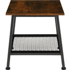 tectake Pomožna mizica Bedford 45,5 x 45 x 47 cm Industrijsko temno