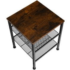 tectake Pomožna mizica Lincoln 40,5 x 40 x 50,5 cm Industrijsko temno