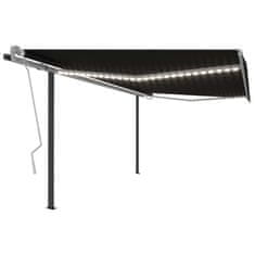 Vidaxl Avtomatska tenda LED + senzor 4x3,5 m antracitna
