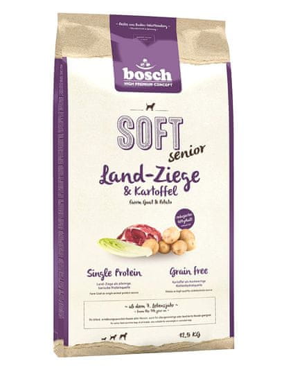 Bosch Plus Soft Senior hrana za pse, brez žitaric, 12,5 kg, koza & krompir