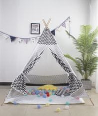Aga4Kids Otroški Teepee ZigZag Beli