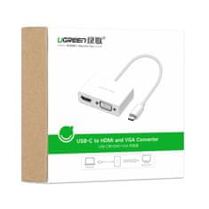 Ugreen MM123 adapter USB-C - HDMI / VGA, belo