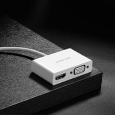 Ugreen MM123 adapter USB-C - HDMI / VGA, belo