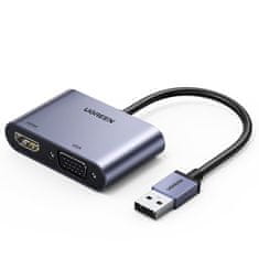 Ugreen CM449 adapter USB - HDMI 1.3 / VGA 1.2, siva