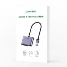 Ugreen CM449 adapter USB - HDMI 1.3 / VGA 1.2, siva
