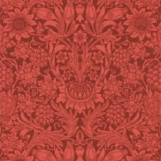MORRIS & CO. Tapeta SUNFLOWER 216960, kolekcija COMPENDIUM I & II, čokoladno rdeča