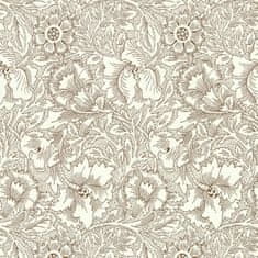 MORRIS & CO. Tapeta POPPY 216957, kolekcija BEN PENTREATH THE QUEEN SQUARE, krem čokolada