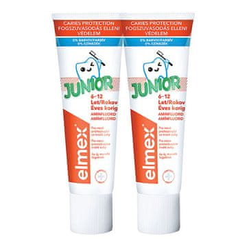 Elmex Otroška zobna pasta Junior Duopack 2x 75 ml
