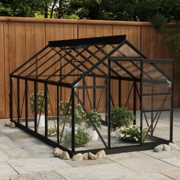 Vidaxl Rastlinjak antraciten 155x298x191 cm aluminij in steklo