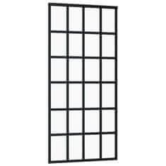 Vidaxl Drsna vrata z opremo ESG steklo in aluminij 90x205 cm
