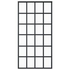 Vidaxl Drsna vrata z opremo ESG steklo in aluminij 102x205 cm