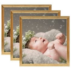 Vidaxl Foto okvirji 3 kosi namiznii zlati 20x20 cm MDF