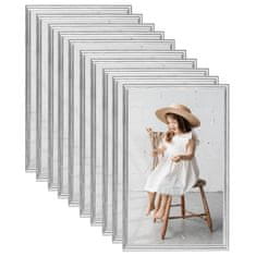 Vidaxl Foto okvirji 10 kosov namizni srebrni 13x18 cm MDF
