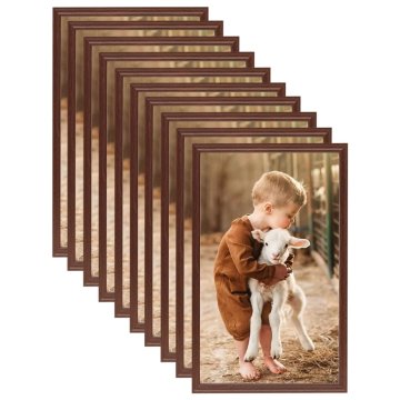 Vidaxl Foto okvirji 10 kosov namizni rjavi 13x18 cm MDF