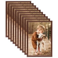 Vidaxl Foto okvirji 10 kosov namizni rjavi 15x21 cm MDF