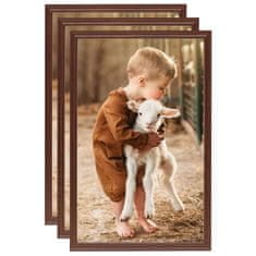 Vidaxl Foto okvirji 3 kosi namizni rjavi 28x35 cm MDF
