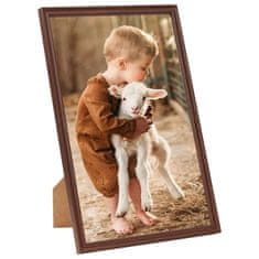 Vidaxl Foto okvirji 3 kosi namizni rjavi 28x35 cm MDF