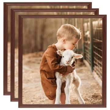 Vidaxl Foto okvirji 3 kosi stenski/namizni rjavi 50x50 cm MDF