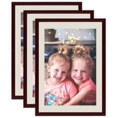 Vidaxl Foto okvirji 3 kosi stenski/namizni temno rdeči 59,4x84 cm
