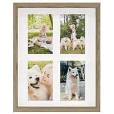 Vidaxl 3D foto okvirji 3 kosi naravni 28x35 cm za 4x(10x15cm) slike